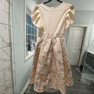 Shein christmas dress cream and gold
